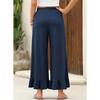 Summer New Loose Casual Thin Home Pants Women's Nine Points Pants Can Wear outside Lotus Leaf Edge Pants Comfortable Home Clothes