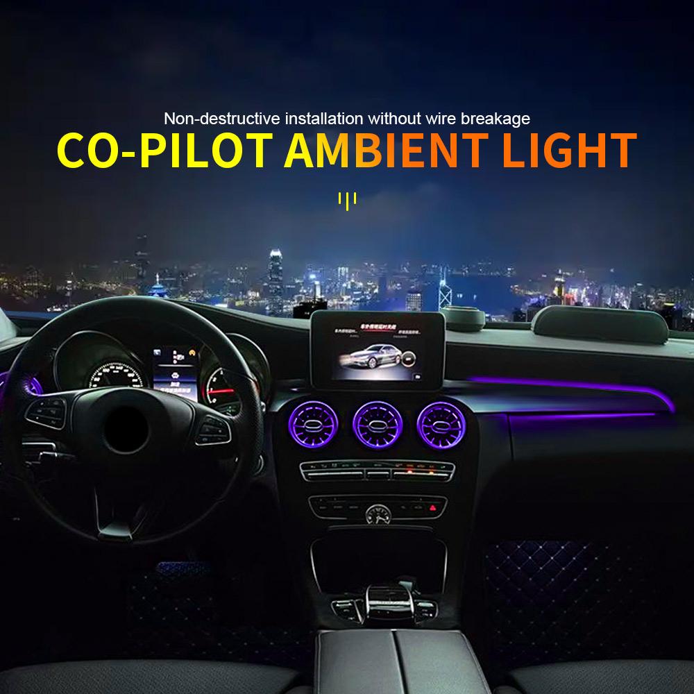 3/64 Colors the Co-pilot's Ambient Light Guides Light and Down Interior Decorative Light  For Mercedes-Benz C/GLC Class W205 X25