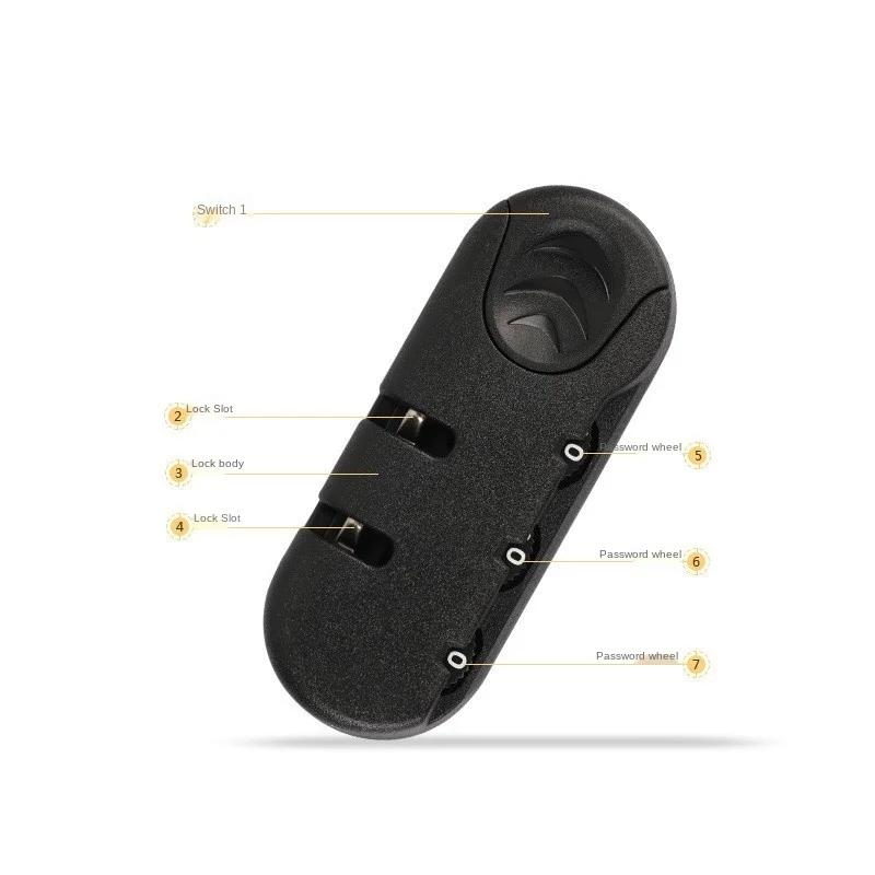 3 Digit Password Lock Steel Wire Security Lock Suitcase Luggage Coded Lock Cupboard Cabinet Locker Padlock Travel Bag Lock