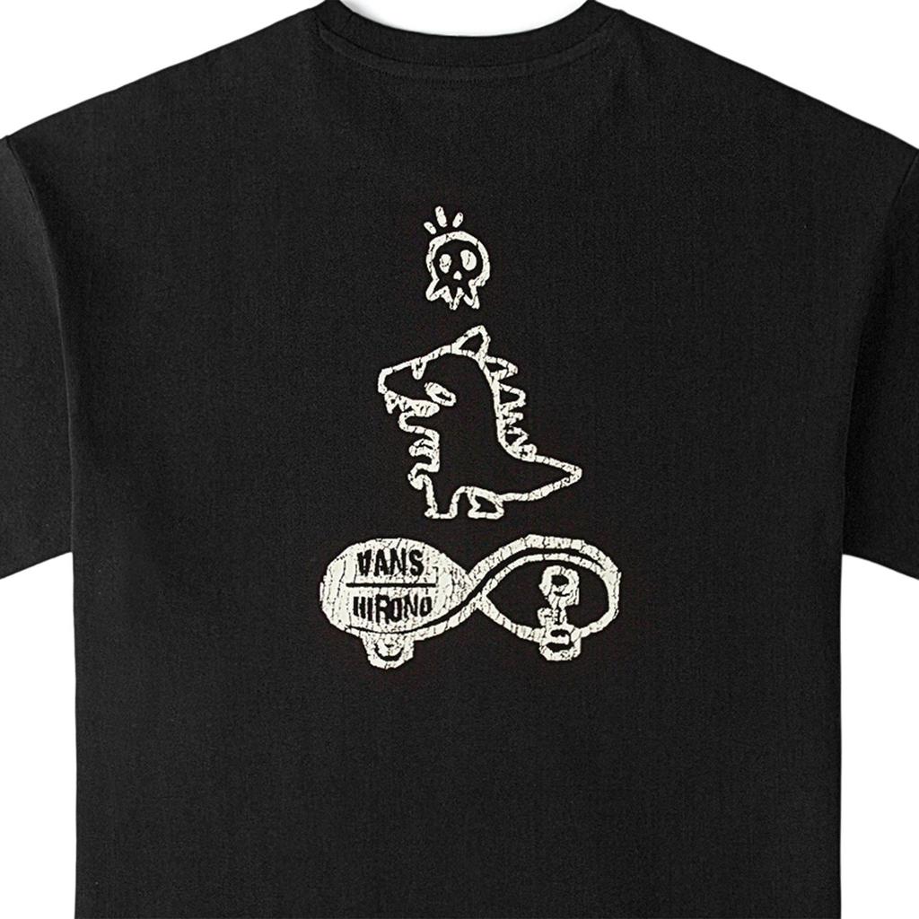 Vans X Hirono Logo Fashion Round Neck Short Sleeve T-Shirt Unisex T-Shirts Black VN000K9UBLK