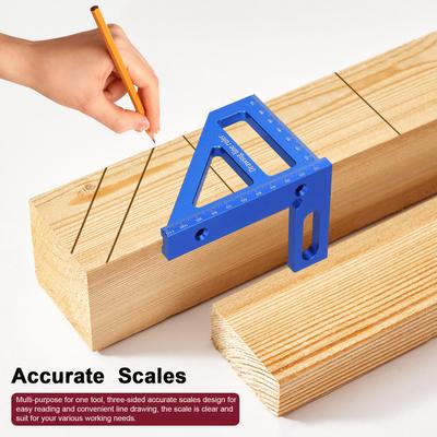 Aluminiumlegierung, Multi-Winkel-Messlineal, Holzbearbeitung, quadratischer Winkelmesser, 45°, 90° Gehrung