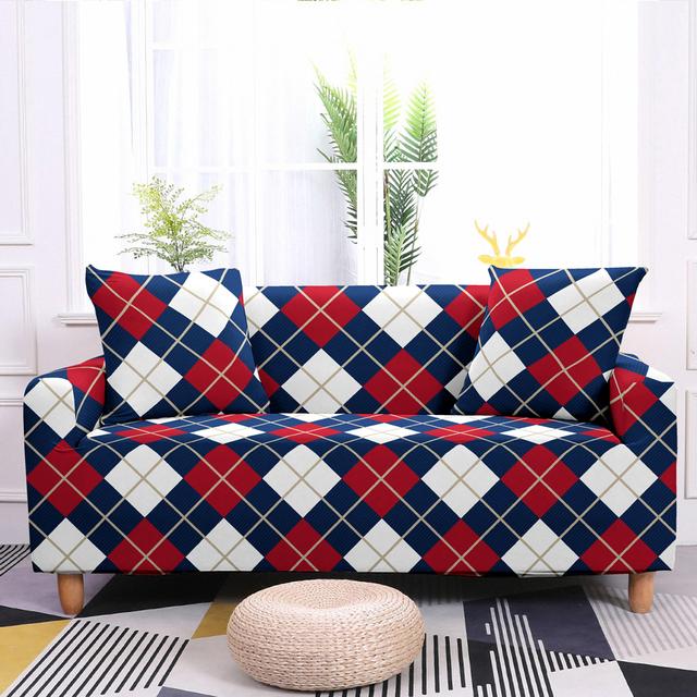 Geometrický potah na pohovku do obývacího pokoje Elastický potah na pohovku Mandala Potisk Stretch Potah Rohový potah na pohovku Křeslo Home Decor