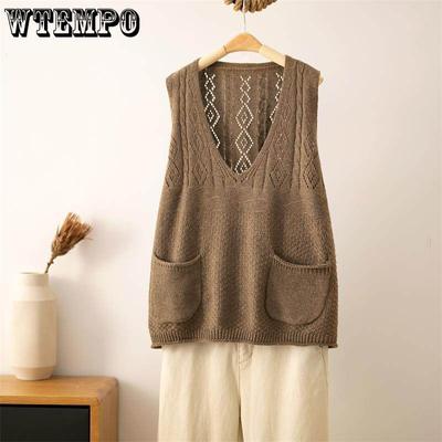 Women's Vest Knitted Vest Women's Autumn and Winter Cashmere Sweater Sleeveless Sweater Casual Pullover Vest