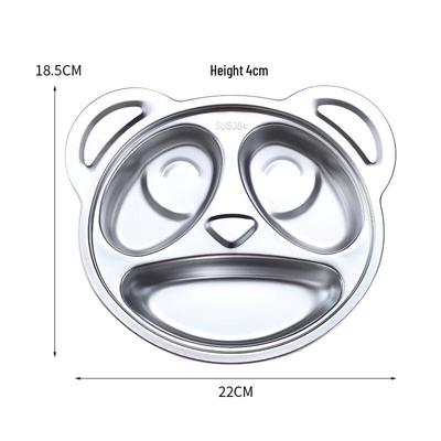 ZISIZ 304 Stainless Steel Kids Divided Dinner Plate
