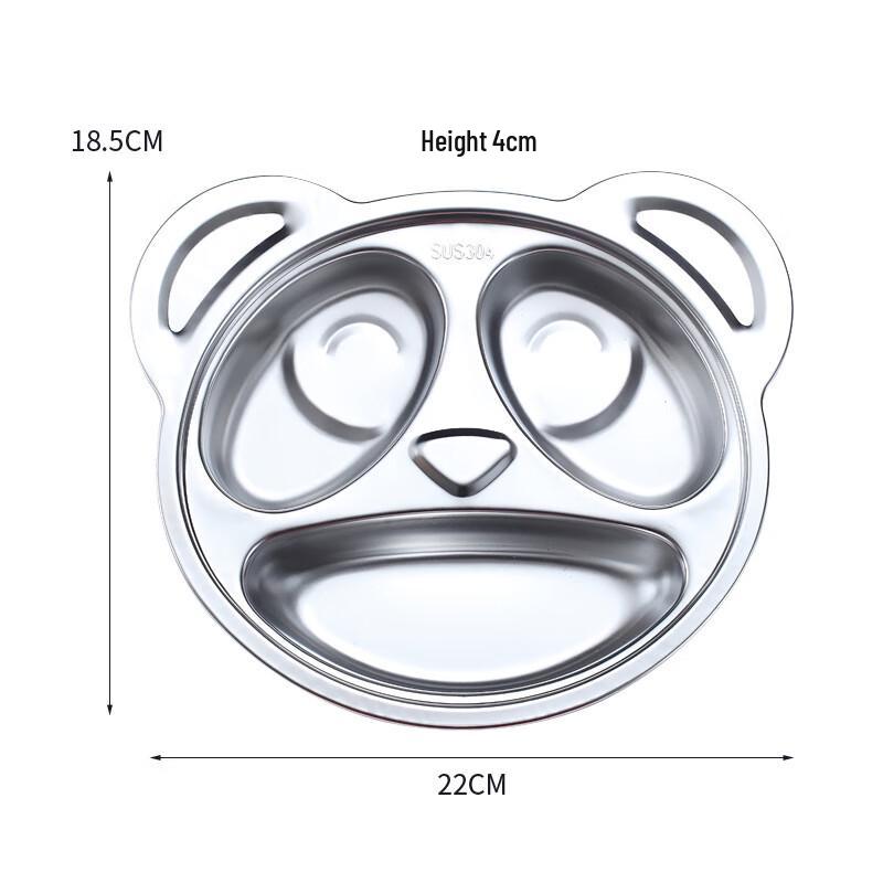 

ZISIZ 304 Stainless Steel Kids Divided Dinner Plate