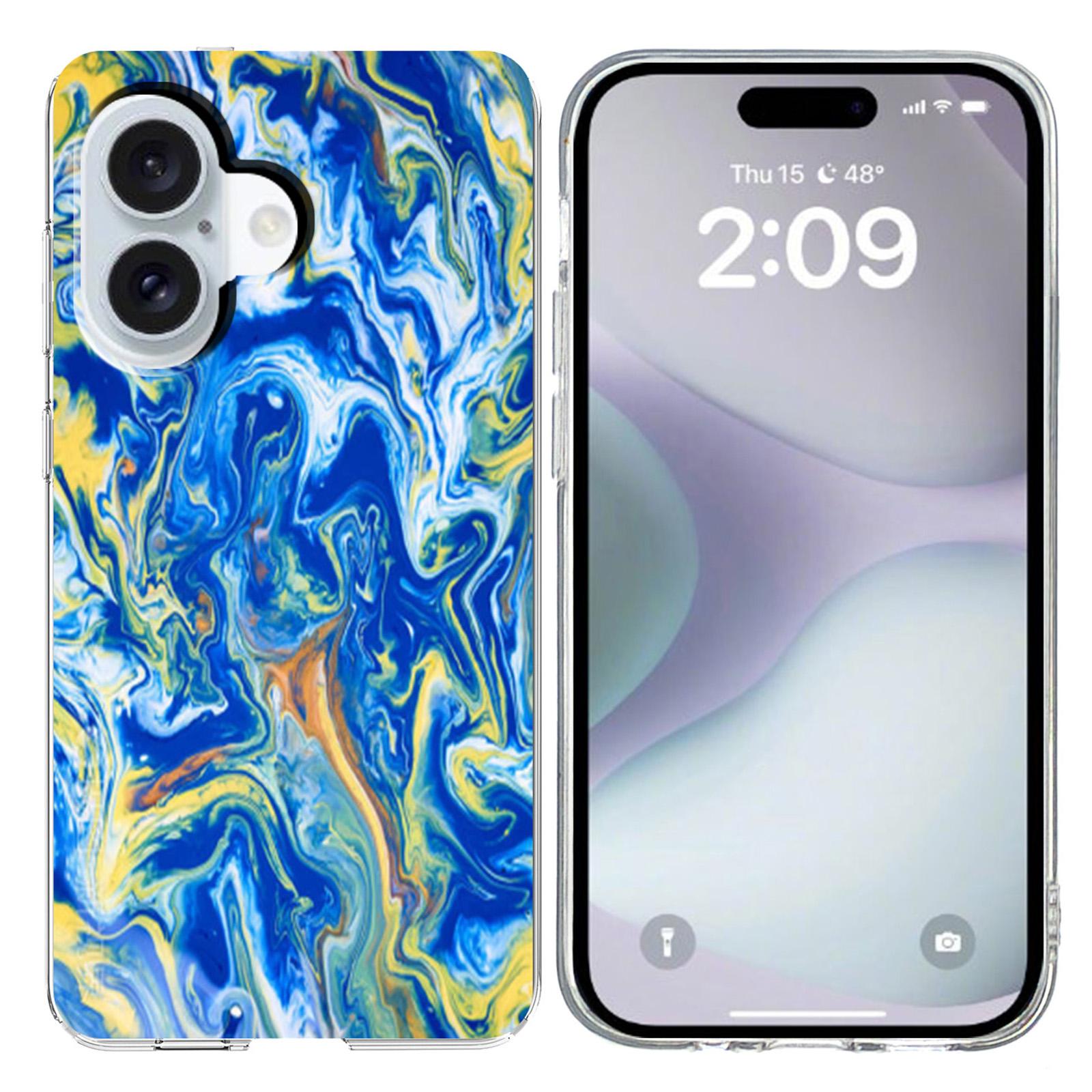 

For iPhone 16 Plus Case Marble Pattern Printing Soft TPU Phone Cover