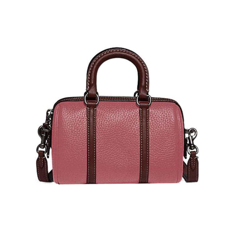New COACH Ruby Cow Leather Handbag, Shoulder Bag, Crossbody Bag Women's Pink & Brown CA116-V5LOK