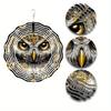Elegant Owl Wind Spinner - Luxurious Golden & Black Metal Garden Sculpture, 3D Outdoor Decor with Intricate Feather Patterns, No Power Required