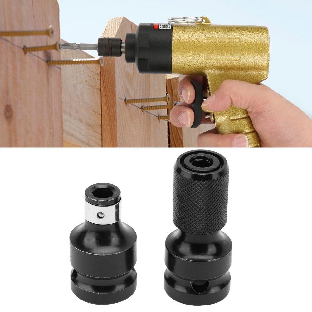 2pcs Telescopic Design Impact Wrench Adapter Hex Female Hex Socket Adaptor  For Electric Wrench