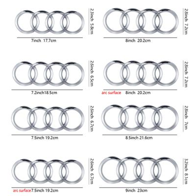 Für Q5 Q3 A4 A3 A5 A6L A7 A4L Q2L Q7 Q8 S5 S6 S7 R8 S4 ABS Auto 4 Ring Logo Motorhaube Frontgrill Heckklappe Emblem Aufkleber