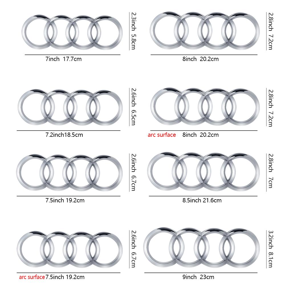 Car Styling 3D ABS Hood Front Bonnet Grill Rear Trunk Emblem Cover For Audi A4L Q2L Q3 Q5 Q7 Q8 S4 S5 S6 S7 R8 A5 A6L A7  A4 A3