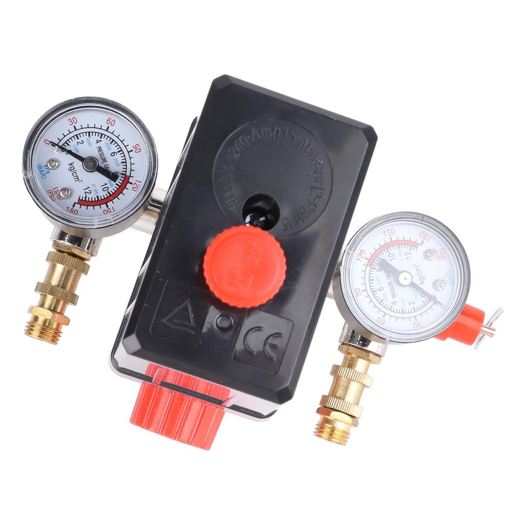 Druckschalter mit Regelventilen 125PSI Doppelabgang Druckventilschalter 220V