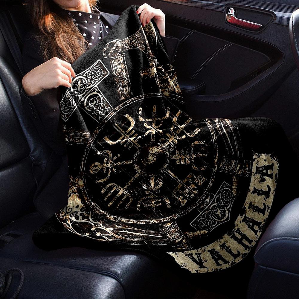1pc VALHALLA Throw Blanket Soft Flannel, Cozy All Season Polyester Perfect for Home, Office