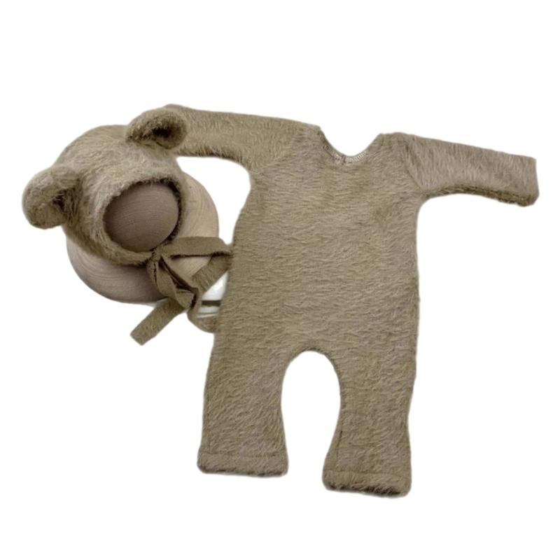 Baby Photography Props Bear Shape Outfit and Hat Set Boy Girl Outfit Photo Shoot Clothes Baby Costume Clothing
