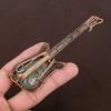 Moss Prehnite Handmade Copper Wire Wrap Guitar Pendant 4.53" L4Q94