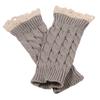 Winter Women Fashion Lace Trims Fingerless Knitted Mitten Wrist Warmer Gloves