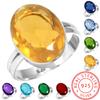 925 Sterling Silber Ring Damen Edelstein Handgefertigter Schmuck Verlobungsgeschenk Amethyst Saphir Topas Citrin Smaragd Granat Iolith Peridot Rubin Geburtsstein