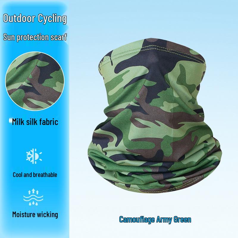 Slim Camouflage Neck Gaiter & Face Mask: Unisex, Dustproof, Breathable Ice Silk