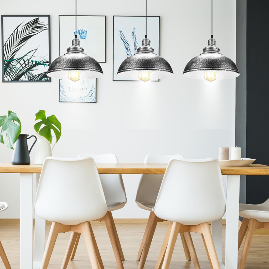 Modern Style Industrial Pot Cover Pendant Lamp for Dinning Room Study Ceiling Light Decorations30cm Diameter Silver