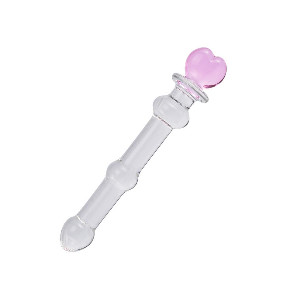 Heart Secret Key Glass Massage Wand - Female Anal & Vaginal Masturbation Device