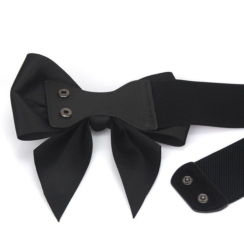 Double Beautiful Layer Bowknot Waist Belt In Soft Cotton With Elastic Fit For Women