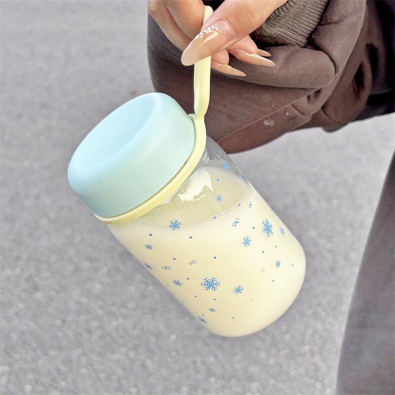 Niedliche Plastikwasserflasche für Mädchen Sommer Tragbar Große Kapazität Direkt Trinkbecher BPA-frei Schulausflug Auslaufsicherer Becher