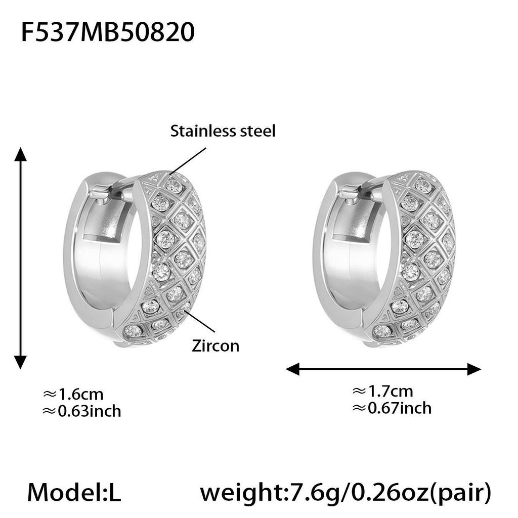 Ferris Wheel Diamond Circle Ear Cuffs: Elegant, Rhombus-Set Earrings