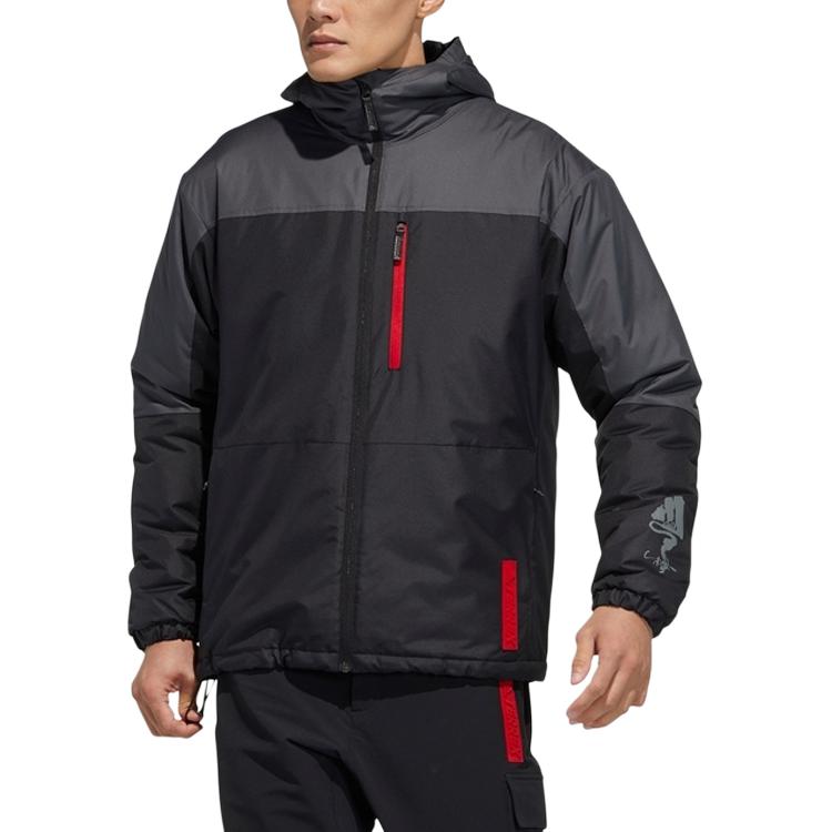 adidas Giacca Sportiva in Cotone con Cappuccio e Zip Color Block Terrex Uomo Giacca Nera GN7524
