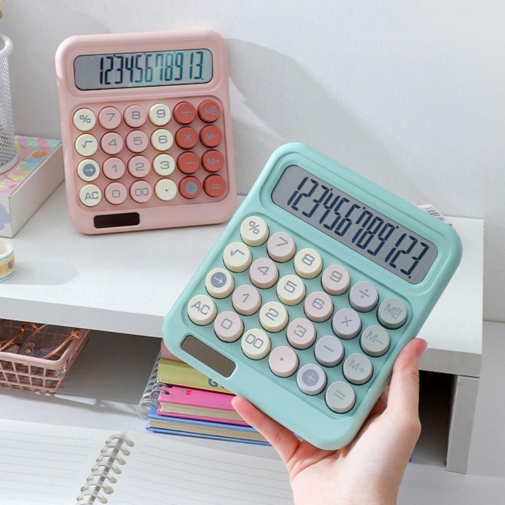 High Sensitivity Button 12 Digit Calculator Large LCD Display Candy Colored Calculator School Use