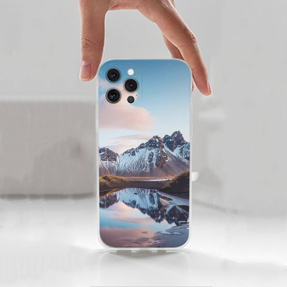 Travel Mountain  For iPhone 12,Mini,16,X,17,Plus,11,Max,13,XR,15,Pro,14,SE,XS,Transparent Soft Cover Case