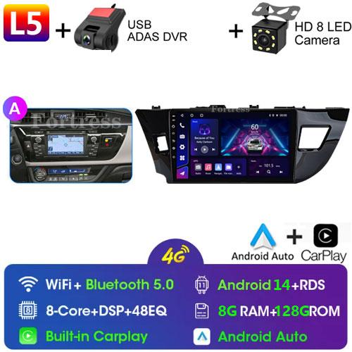 Android 14 2 Din Car Radio for Toyota Corolla Ralink 2014-2016 Multimedia Video Player Navigation MP5 Stereo Carplay Head Unit
