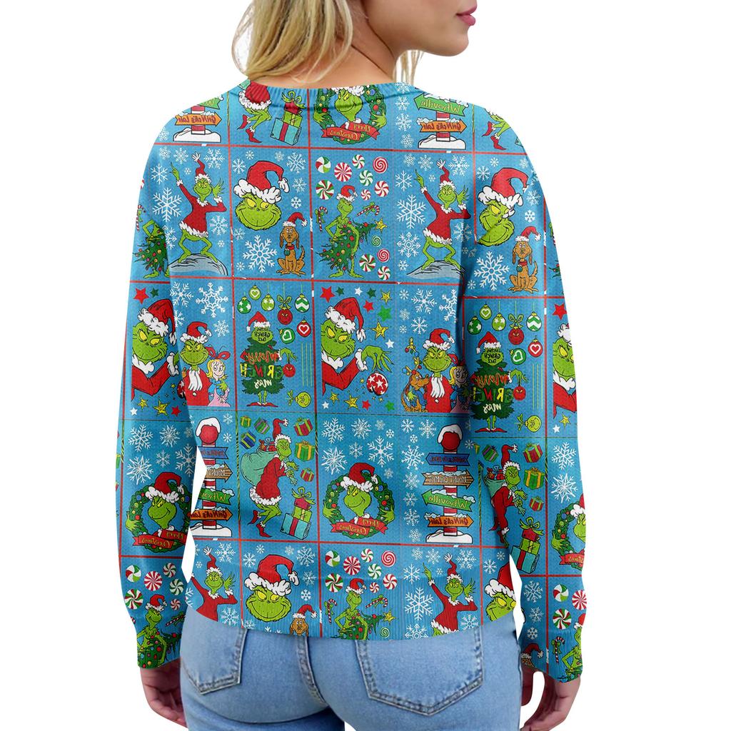 Women'S Christmas Sweater Cute Fun Christmas Sweater Fall And Winter Long Sleeve Knitted Sweater