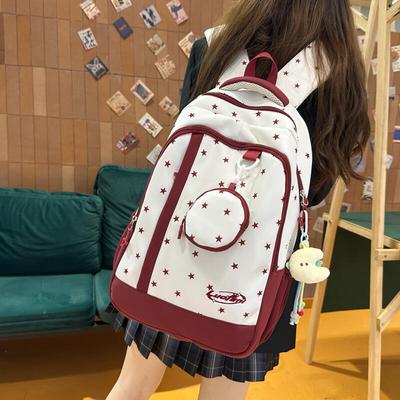Student's Large Capacity Schoolbag Women's Printed Backpack Lightweight Travel Backpack