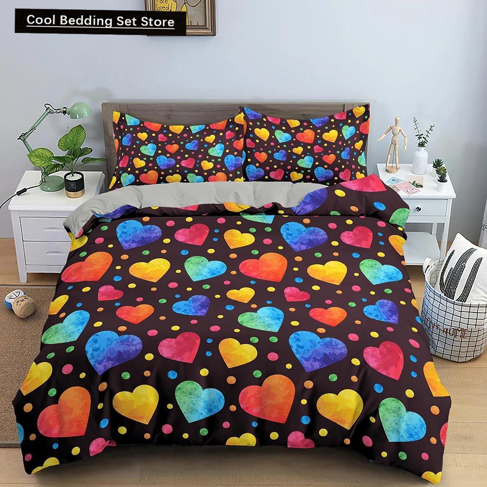 Geometric Printed Bedding Set Colorful Stripe Duvet Cover For Kids Children Quilt Cover 2/3Pcs Microfiber Fabric Home Textile