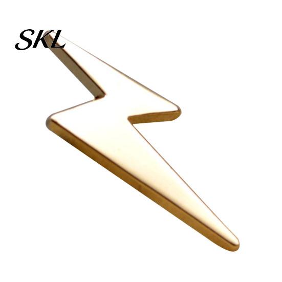 Cast Alloy Brooch Three-dimensional Brooch, Geometric Lines Lapel Pin, Men Suit Accessory with Safety Pin Base, Electroplated Fashion Accessories