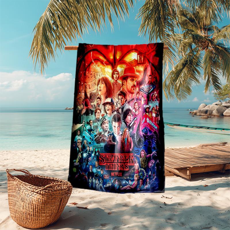 Halloween horror thriller theme Stranger Things soft beach towel outdoor camping vacation swinging beach scarf decorative blanket B2