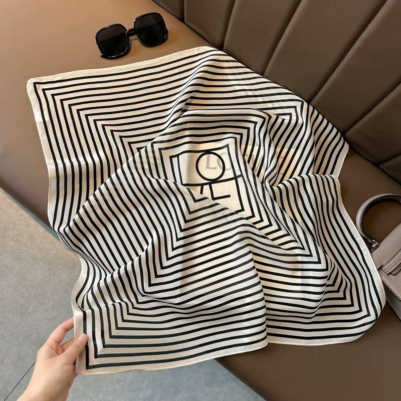 Retro mocha coffee silk scarf double crepe square scarf 111 mulberry silk high-end neck summer new silk scarf
