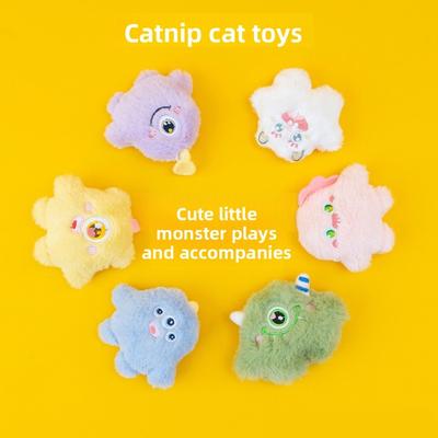 Gatto Mostro Cartone Animato, Giocattolo Gatto Menta, Masticare Denti, Pulizia Denti, Mordicchiare, Annoyato, Gatto Cucciolo Peluche Autointrattenente