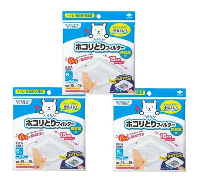 Toyo Aluminium Dammfilter för Ventilation 15 cm Klippt 6 Filter x 3 Förpackningar Snabb-Stick Fläktar, Typ,