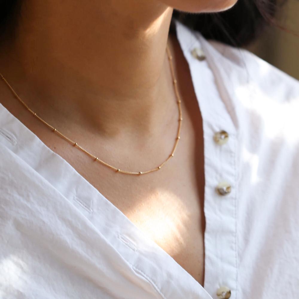 CARLIDANA Fashionable Wholesale for Women Jewelry Female Stainless Steel Gold Plated Ball Link Chain Necklaces Collares De Mujer