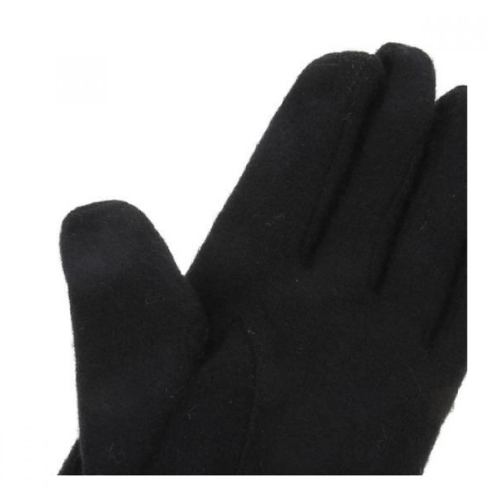 Daks Luvas Dachshund de Lã Preta Bordadas Touchscreen   Dcgv2f203