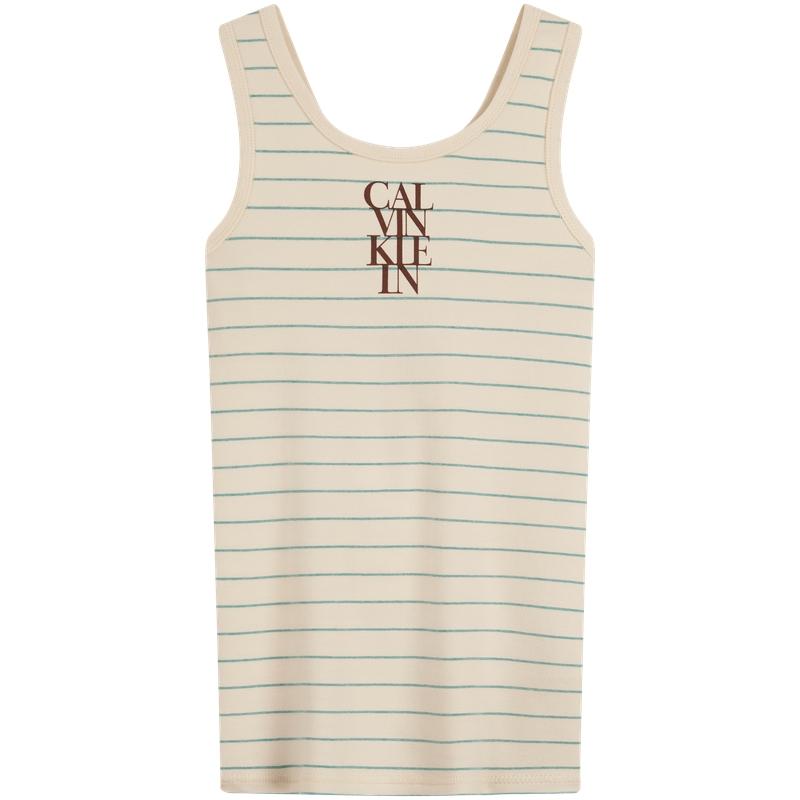

Calvin Klein Casual Striped Print Ribbed Tank Top Women Tops 44C202G XS