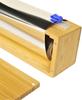 Dsnirasy Wrap Slide Bambus Frischhaltefolie Wrap Glatte Schneidefunktion BBQ Hochwertiges Aluminiumfolien-Set Cutter, Hülle, Cutter & 30cm50m