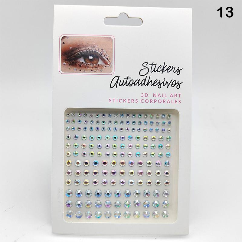 Gesichtsstein-Aufkleber 5D Bunter Strass-Tattoo-Lidschatten-Aufkleber für Festival Nägel Körper Make-up Bling Schmuck DIY Dekor