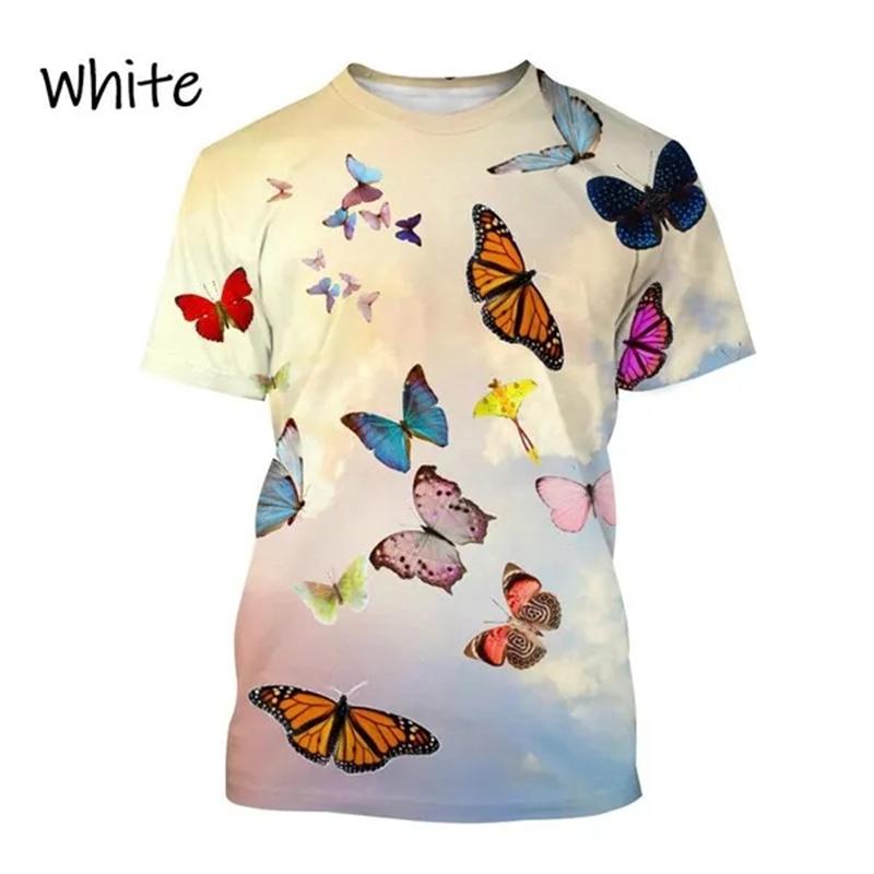 

Красивые футболки с принтом бабочек 3D для мужчин и женщин, повседневная мода, футболка с коротким рукавом, свободные футболки Harajuku, топы, детская одежда 6XL
