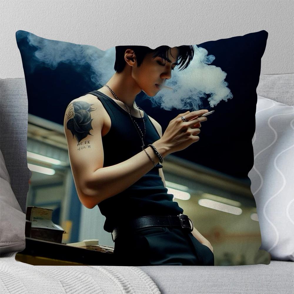 Koreanischer Prominenter SE HUN Kissenbezug Quadratisches Kissen Schlafzimmer Sofa Freizeit Komfort Kissen Auto Wohnzimmer Heimdekoration 40X40
