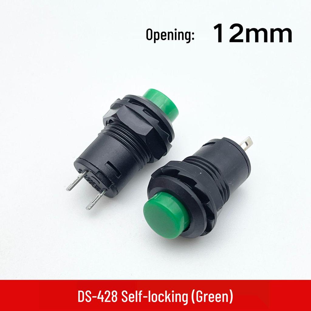 DS-428/427 12mm Round Button Switch: Self-locking, Non-locking, Self-resetting Momentary Power Switch