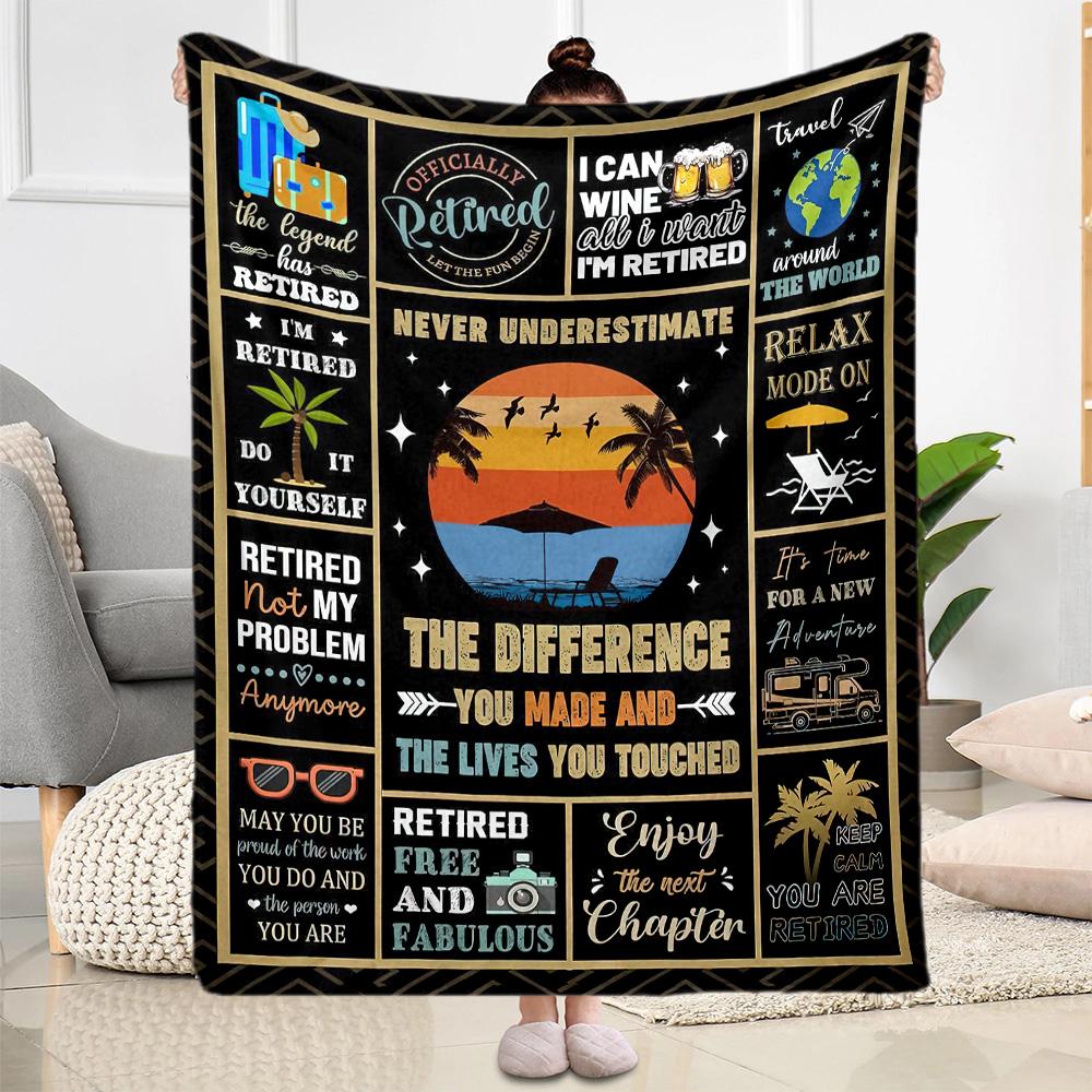 Retirement Journey Inspiration Blankets Are Suitable for Living Rooms,making Them an Ideal Choice for Outdoor Travel and Gifts.