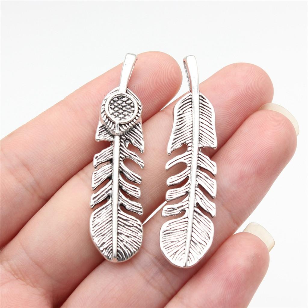 Feathers Leaf Nature Charm Antique Bronze Zinc Alloy Jewelry Making Supplies Bracelet Making Style Pendants