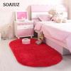 Bedroom Decoration Anti-Slip Home Oval Fluffy Soft Plush Carpet Floor Mat Area Rugs Bedside Shaggy